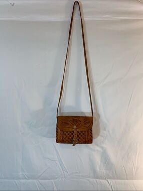 Handcrafted Brown Leather Crossbody Bag - Vintage Style